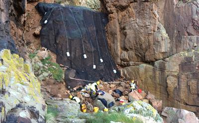 Archaeologists at La Cotte de St Brelade. Credit: Dr Sarah Duffy